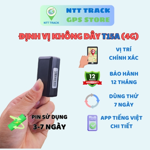 Thiết bị định vị giám sát xe máy ô tô không dây pin 1200 mAh T15A (4G)