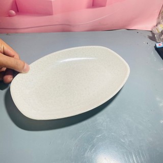 Dĩa Nhựa Melamine Vân Đá Kem