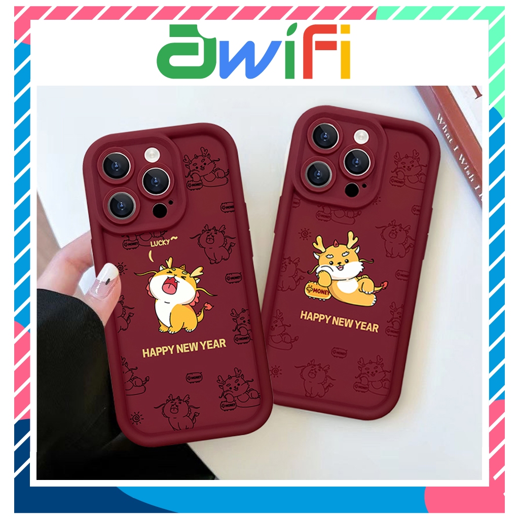 Ốp lưng iphone camera viền cao rồng vàng 6/6s/6plus/7/8/plus/x/xs/11/12/13/14/15/pro/max/plus/promax - Awifi Case X5-18
