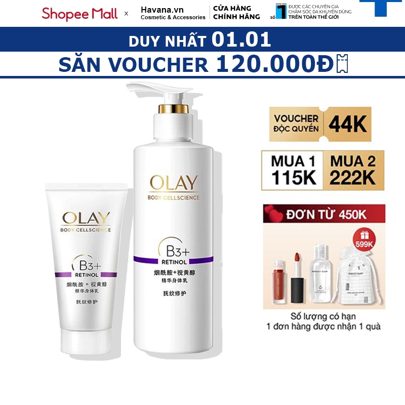 Sữa Dưỡng Thể Trắng Da OLAY Vitamin B3+ Retinol/Vitamin C Olay Bright Ultra