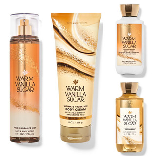 [Auth] Bộ Sản Phẩm Tắm Dưỡng Xịt Thơm Toàn Thân Lưu Hương Mịn Da Bath & Body Works - Warm Vanilla Sugar
