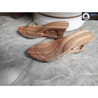 Guốc Gỗ Đế Xuồng Cao 6 - 7 Phân ( Có đóng thêm đế cao su )