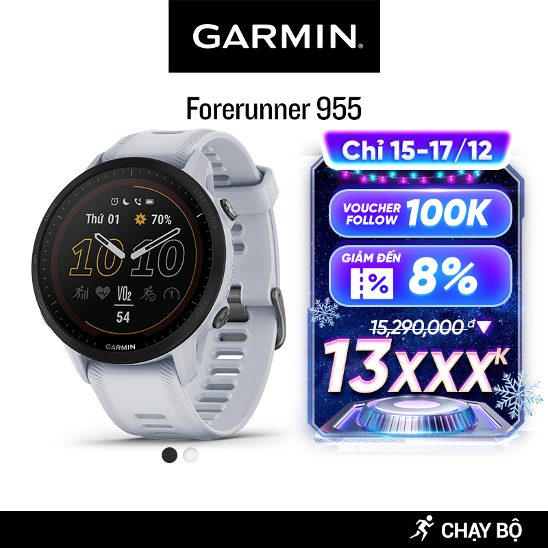 Đồng Hồ Thông Minh Garmin Forerunner 955 Solar  - Hàng Chính Hãng