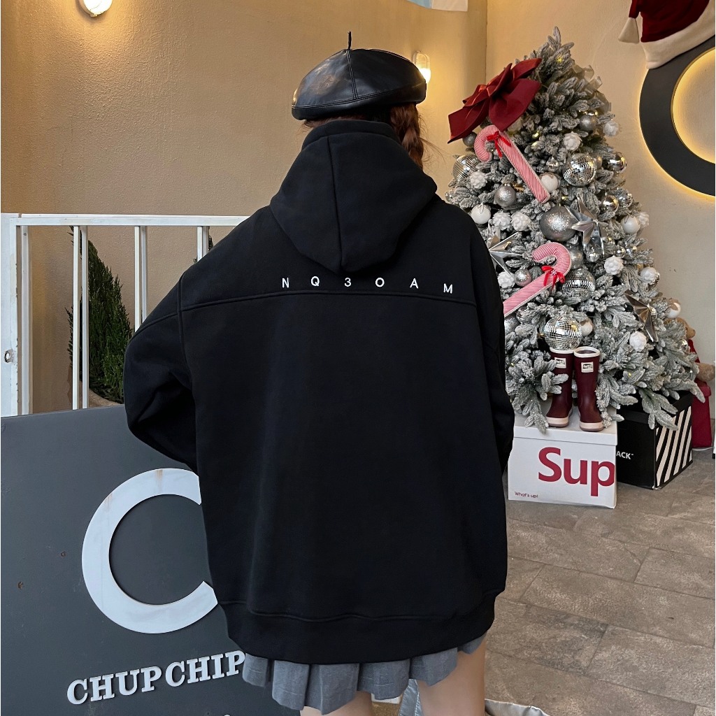 Áo Hoodie Chui Thêu NQ30 AM Form Rộng Nam Nữ Unisex | BigBuy360 - bigbuy360.vn