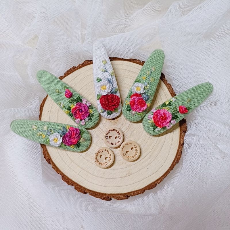 Kẹp tóc thêu tay handmade hàng có sẵn