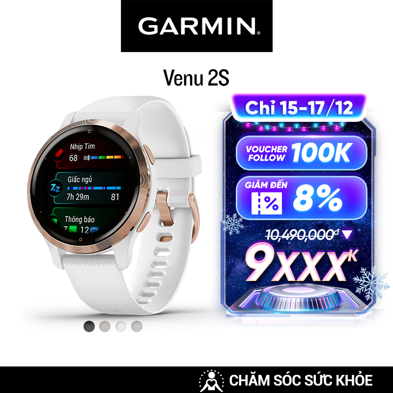 Đồng Hồ Thông Minh Garmin Venu 2S GPS Wif  - Hàng Chính Hãng