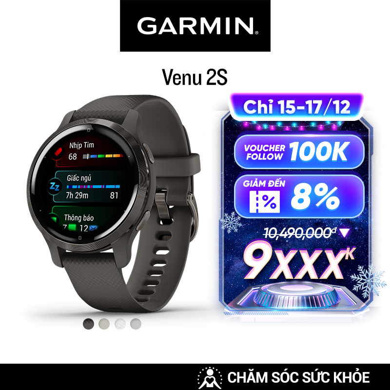 Đồng Hồ Thông Minh Garmin Venu 2S GPS Wif  - Hàng Chính Hãng