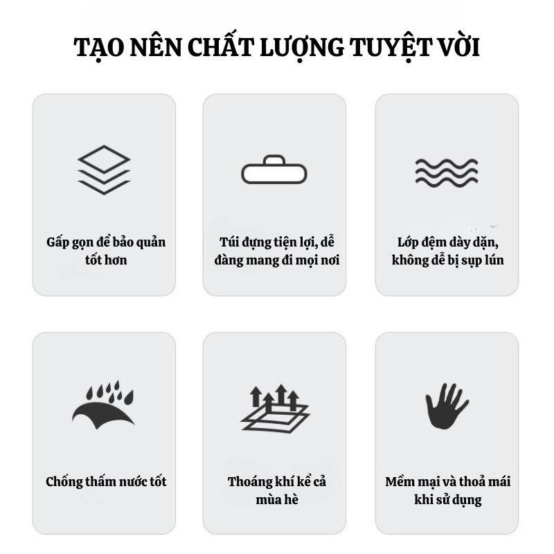 Đệm Ngủ Văn Phòng XUKA 72X195CM Gấp Gọn Mang Đi Dễ Dàng Kèm Túi Đựng