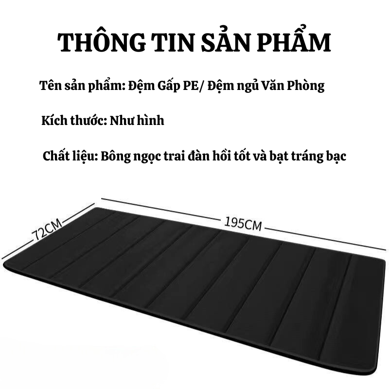 Đệm Ngủ Văn Phòng XUKA 72X195CM Gấp Gọn Mang Đi Dễ Dàng Kèm Túi Đựng