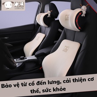 Bộ Tựa Lưng và Gối Tựa Đầu Cao Su Non ,Thiết Kế Mới Ôm Sát Đường Cong Thắt Lưng,Thoải Mái Cổ Vai Tạo Cảm Giác Thoải Mái