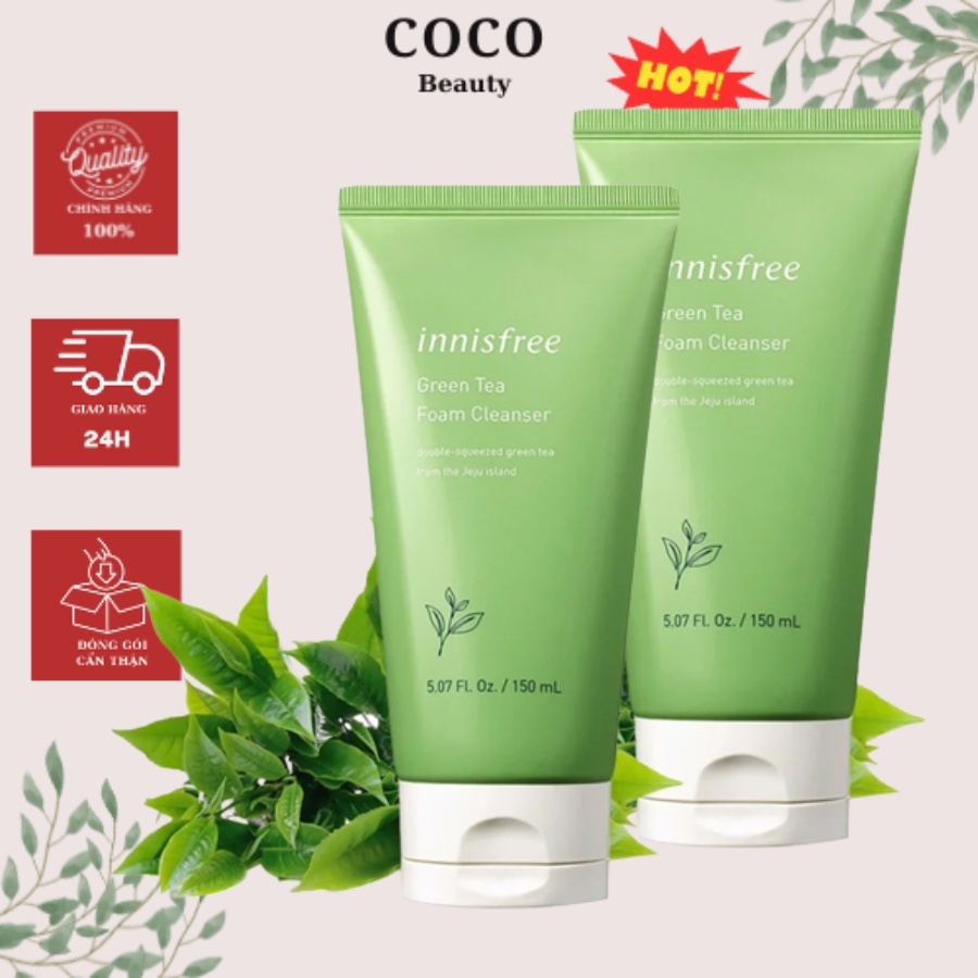 Sữa Rửa Mặt Trà Xanh Innisfree -Sữa Rửa Mặt Trà Xanh Innisfree Green Tea Foam Cleanser 150ml