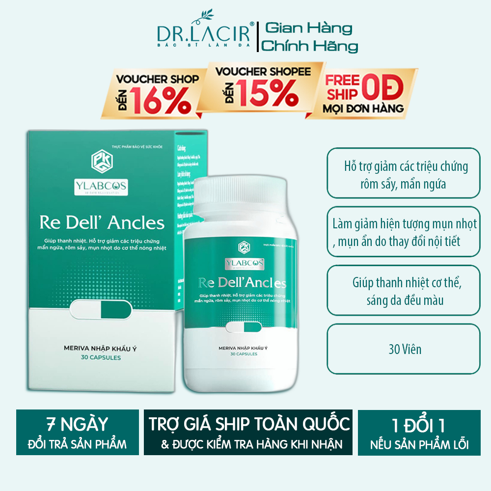 Combo 3 hộp Viên Uống Mụn +  Vitamin C Cải Thiện Giảm M.ụn Hiệu Quả, Giảm Nóng Trong