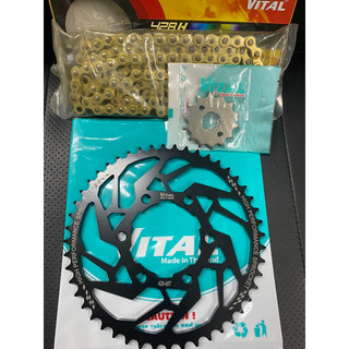 Nsd gpx gentleman 200 /gpx demon gr 200 nhông 14t 15t dĩa 46t 47t 48t sên vàng 428hsb loại 10ly chính hãng vital