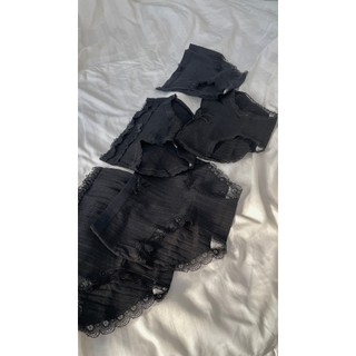 Set 5 quần cotton đen phối ren