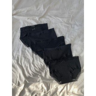 Set 5 quần cotton đen phối ren