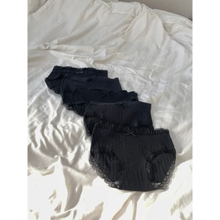 Set 5 quần cotton đen phối ren
