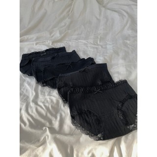 Set 5 quần cotton đen phối ren