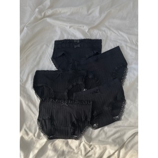 Set 5 quần cotton đen phối ren