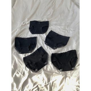 Set 5 quần cotton đen phối ren