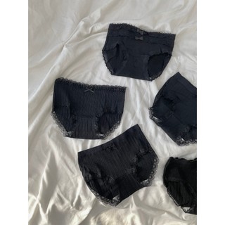 Set 5 quần cotton đen phối ren