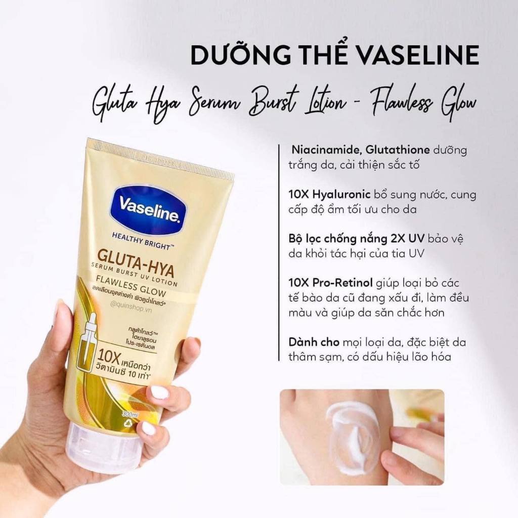Sữa dưỡng thể Vaseline X10 serum gluata hya 300ml