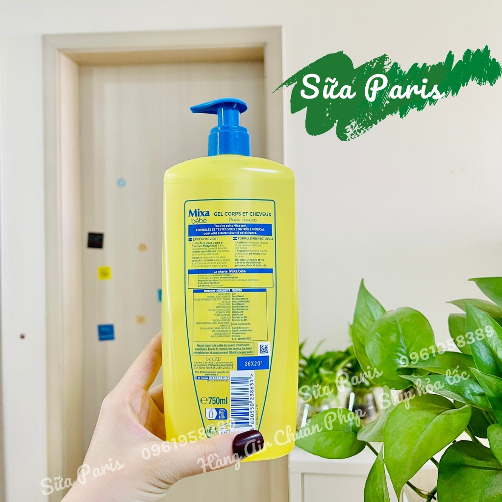 Sữa tắm Mixa bebe sữa tắm gội 2in1 dành cho trẻ từ sơ sinh_Sữa Paris Aderma