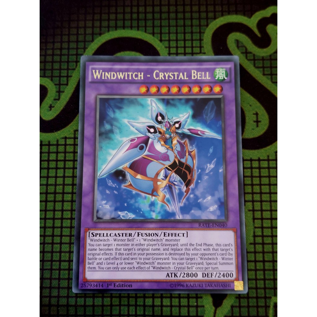 Thẻ Bài Mint90 Yugioh Monster Windwitch Crystal Bell Rare RATE-EN040