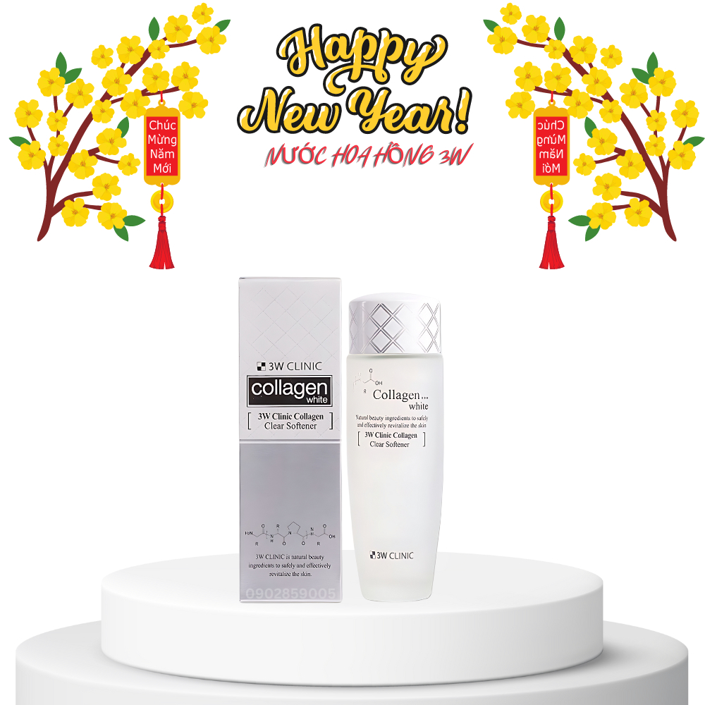 Nước hoa hồng 3w clinic collagen dưỡng trắng da