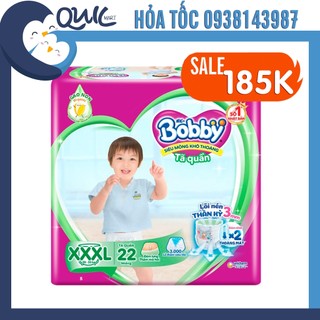 Tã quần bigsize Bobby XXXL22 miếng tặng 4, Unidry XXXL22 tặng 6, Bino XXXL14 miếng (18-35kg)