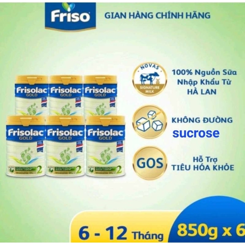 DATE 9/2025 combo sữa bột Frisolac gold 2 850g cho trẻ 6 đến 12 tháng tuổi.