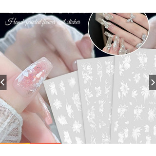 Mã sticker hoa trắng lụa mới nhé a 3d và 5d