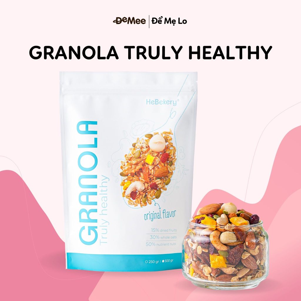 Granola Truly Healthy Hebekery - Ngũ Cốc Dinh Dưỡng Chuẩn Ăn Vặt, Ăn Kiêng Healthy Cho Mẹ Bầu by Demee