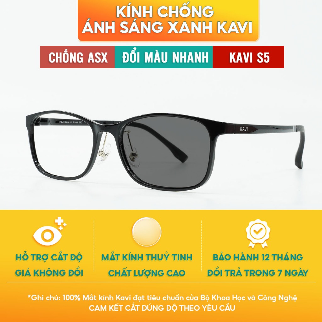 Kính Chống Ánh Sáng Xanh Đổi Màu Kavi S5 Có Đệm Mũi Chống Trượt, Gọng Kính Nhựa Ultem Dùng Trong Chế Tạo Vỏ Máy Bay