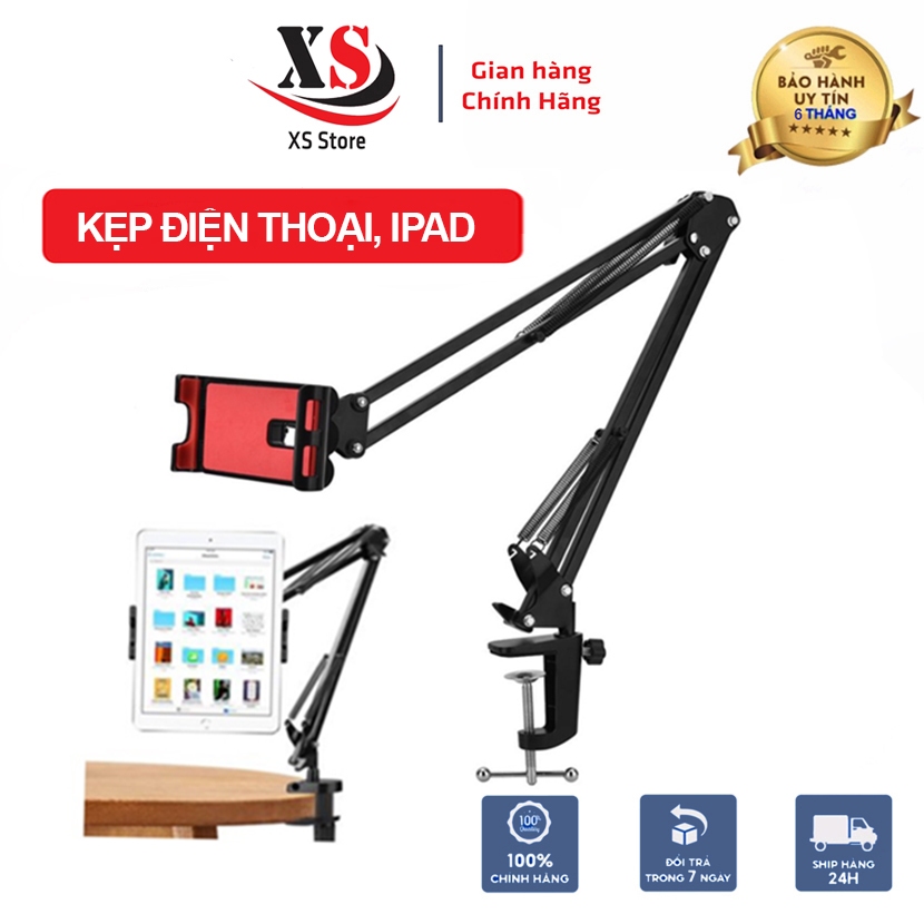 Kẹp Giá Đỡ Điện thoại, iPad Kẹp Bàn, Gắn Đầu Giường, Xem Phim, Livestream - XS Store