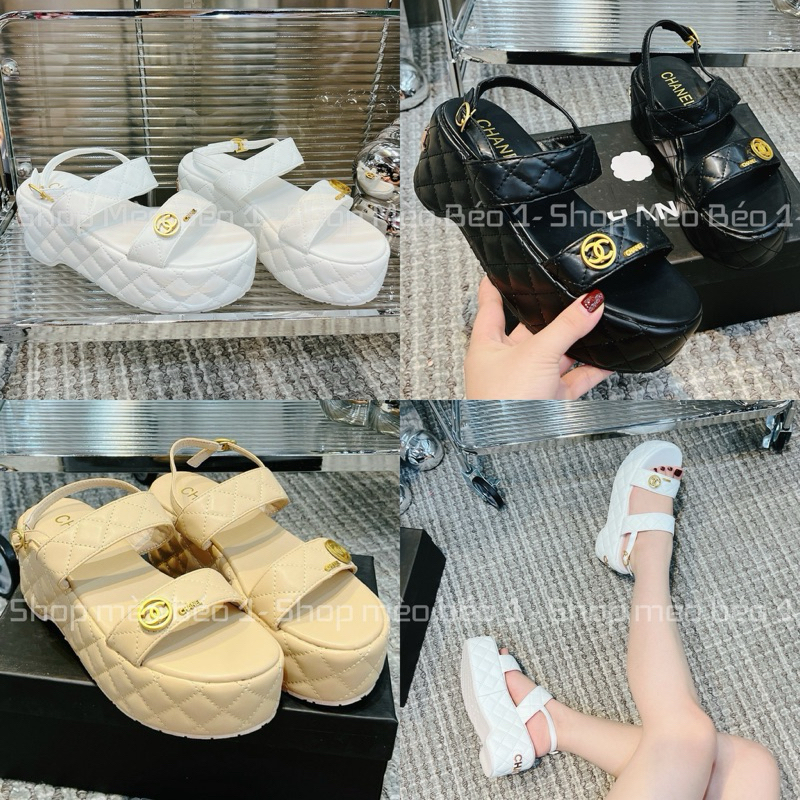Sandal spsl quai ngang trần chỉ tag logo đồng đế xuồng fullbox