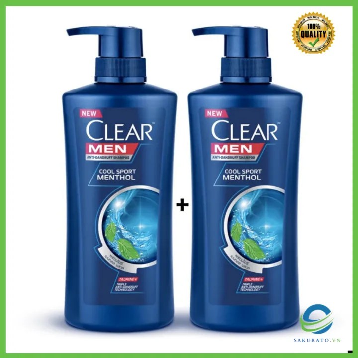 [FREE SHIP] Combo 2 chai dầu gội đầu Clear Men 450ml hương bạc hà mát lạnh