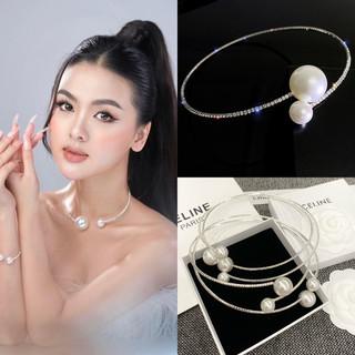 Vòng cổ chocker đính ngọc zích zắc dịu dàng nữ tính mã Th19612225