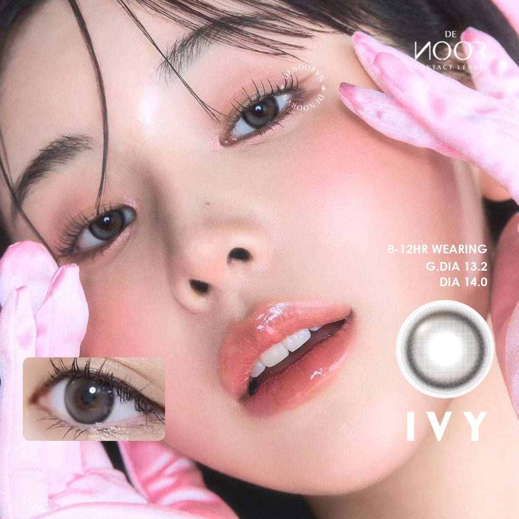 IVY Gray - Lens Xám Tự Nhiên Giãn Ít - Lens Cho Mắt Thở - Kính Áp Tròng DeNOOR Chính Hãng