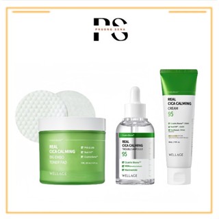 SN0866- Combo 3 bước dưỡng da Toner Pad+ tinh chất + kem dưỡng Real Cica Calming Cream 95 80ml