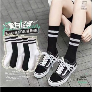 Tất kẻ cổ cao unisex