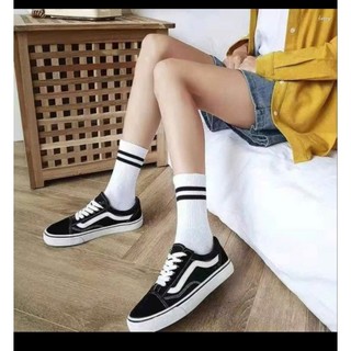 Tất kẻ cổ cao unisex