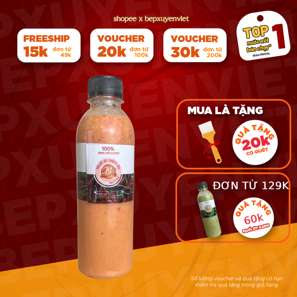 Muối Ớt Hiểm Đỏ Cay Nồng, Chính Gốc Nha Trang Bếp Xuyên Việt, chấm gà, heo, bò, hải sản nướng, thịt hấp luộc