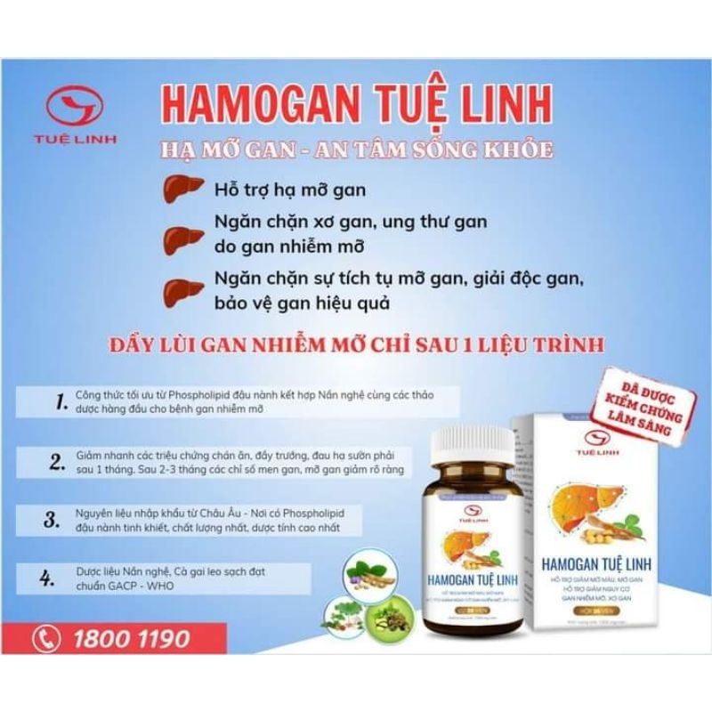 Combo6_10h Hamogan Tuệ Linh_miễn phí ship_đánh bay gan nhiễm mỡ chỉ3_6 tháng ko cần kiêng khem_sp tối ưu cho người bận