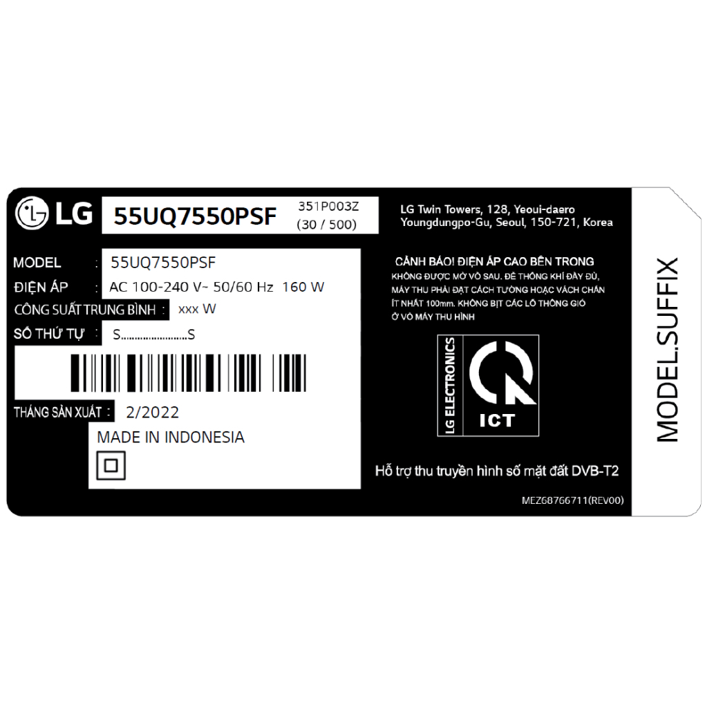 Smart Tivi LG 4K 55 inch 55UQ7550PSF 2022