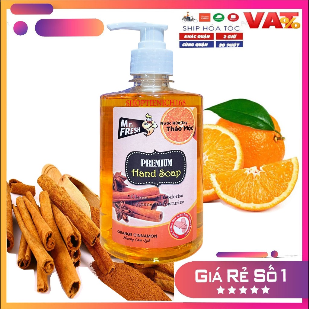 Nước rửa tay khử mùi Diệt khuẩn Mr.Fresh 500ml Hương Mật ong
