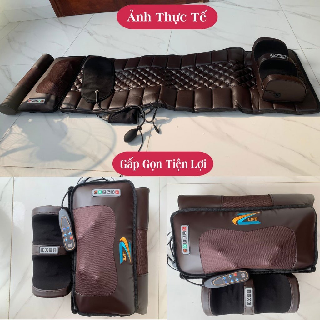 Đệm Massage Toàn Thân - Thảm, Nệm, Gối Matxa Toàn Thân Cổ, Vai, Gáy Kết Hợp Túi Chườm Thảo Dược Kèm Máy Massage Bàn Chân
