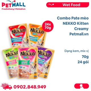 Combo pate mèo nekko kitten creamy 70g - 24 gói - dạng kem, mix vị petmall