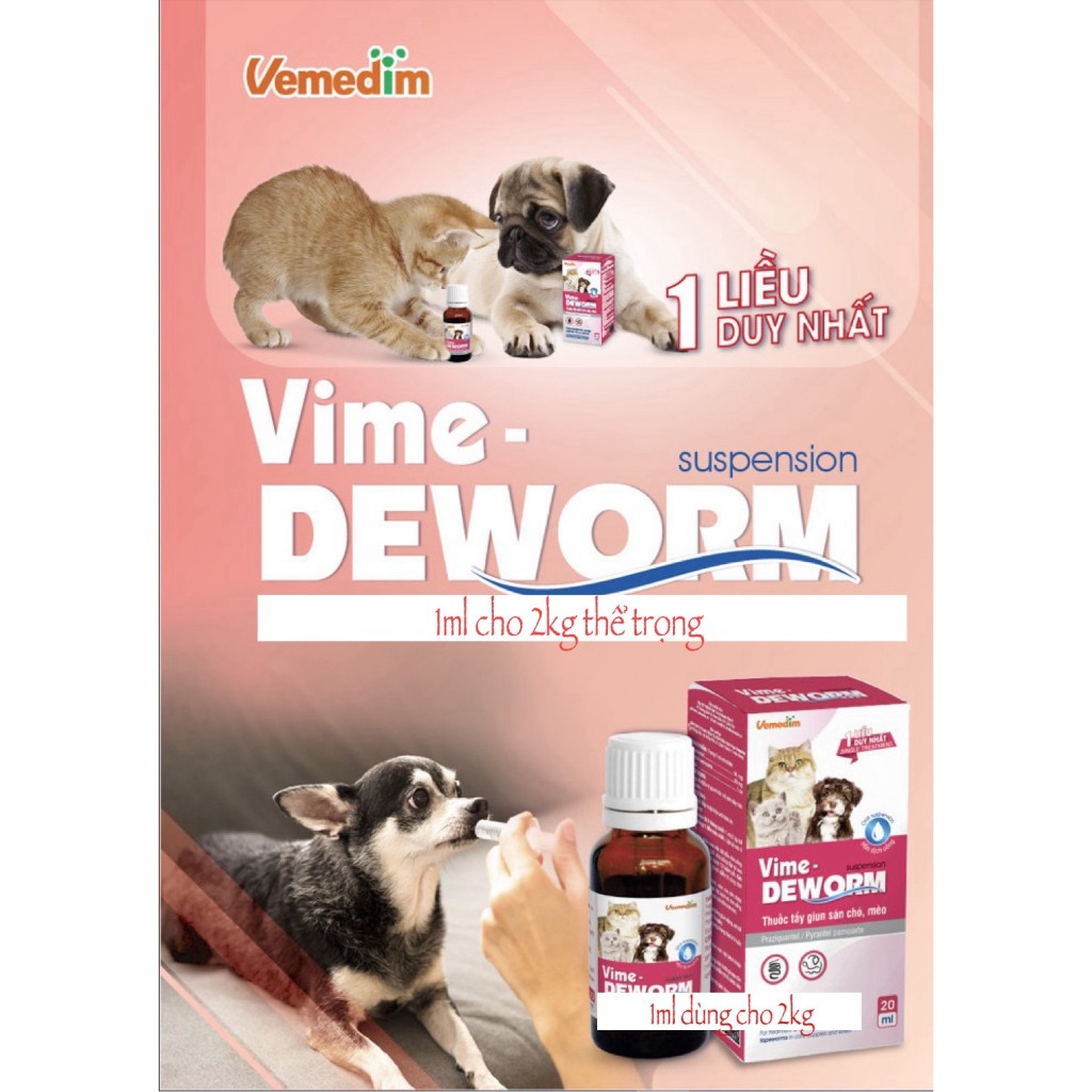 Xổ giun cho chó mèo