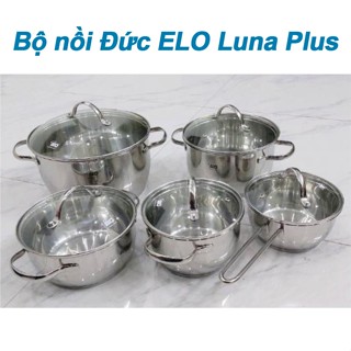 Bộ nồi Đức ELO Luna Plus 5 món inox 304 cao cấp dùng cho bếp từ bếp điện bếp gas nhập khẩu