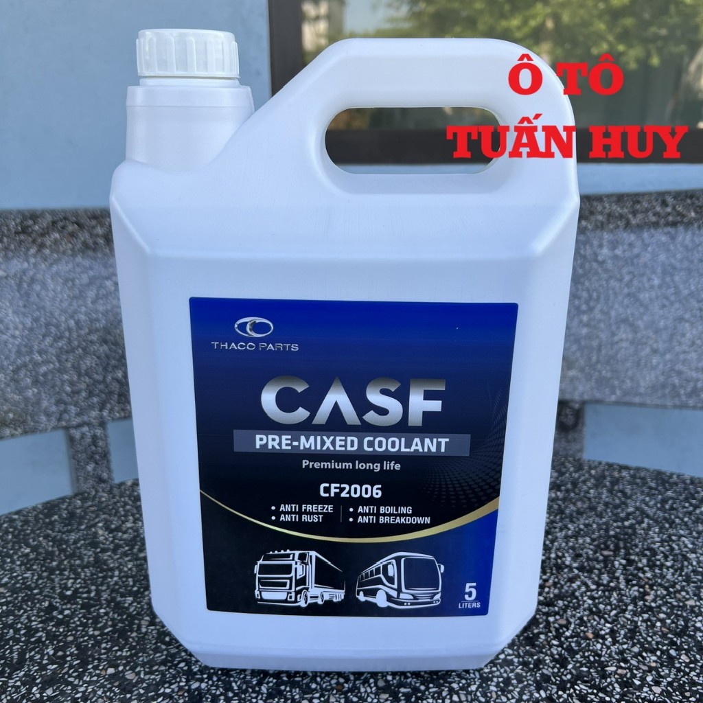 THACO CASF Nước làm mát động cơ ô tô pha sẵn CF2006 chính hãng (5 lít/can/xanh lá)